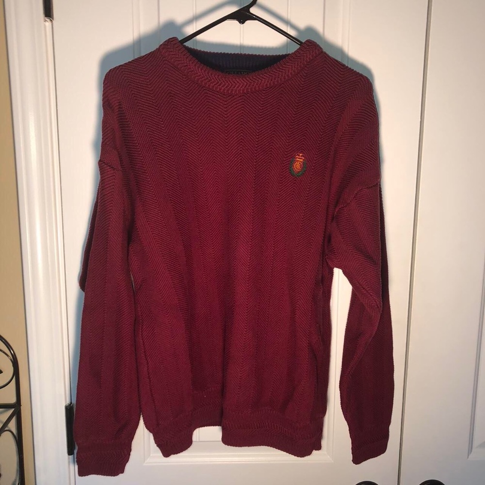 Vintage 90s Chaps Ralph Lauren Dark Red Pullover Sweater